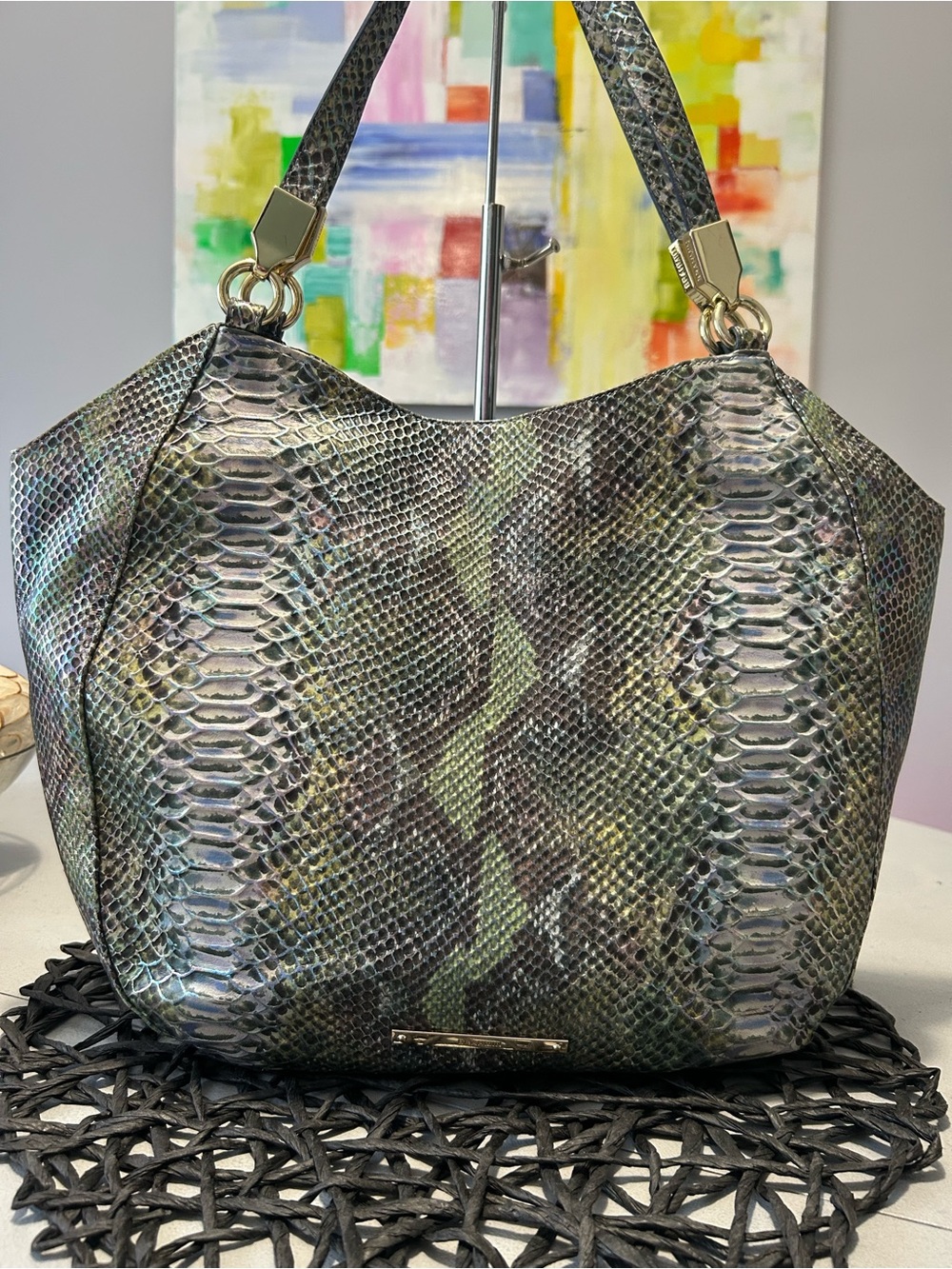 Brahmin Marianna Moonstone Seville Large Tote Hobo Handbag